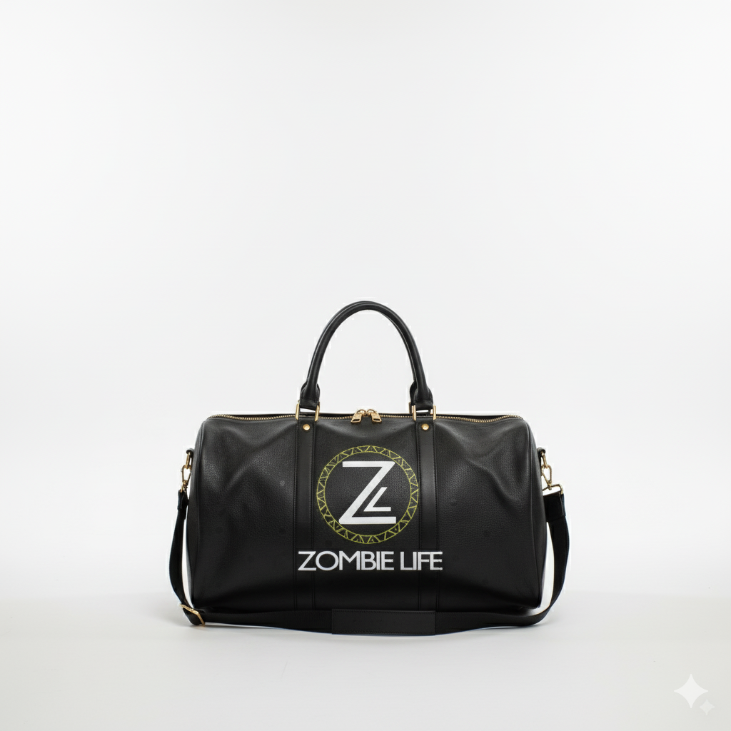 Black Leather Duffel Bag